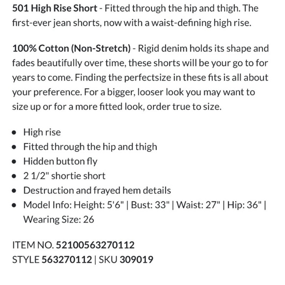 Levi’s 501 Black Jean Shorts Distressed Raw Hem High Rise Size 32 Stretch Cotton - Picture 15 of 16